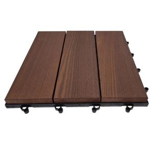 Holzfliesen Terrassenfliesen Klicksystem Thermoesche 32,5x32,5 cm
